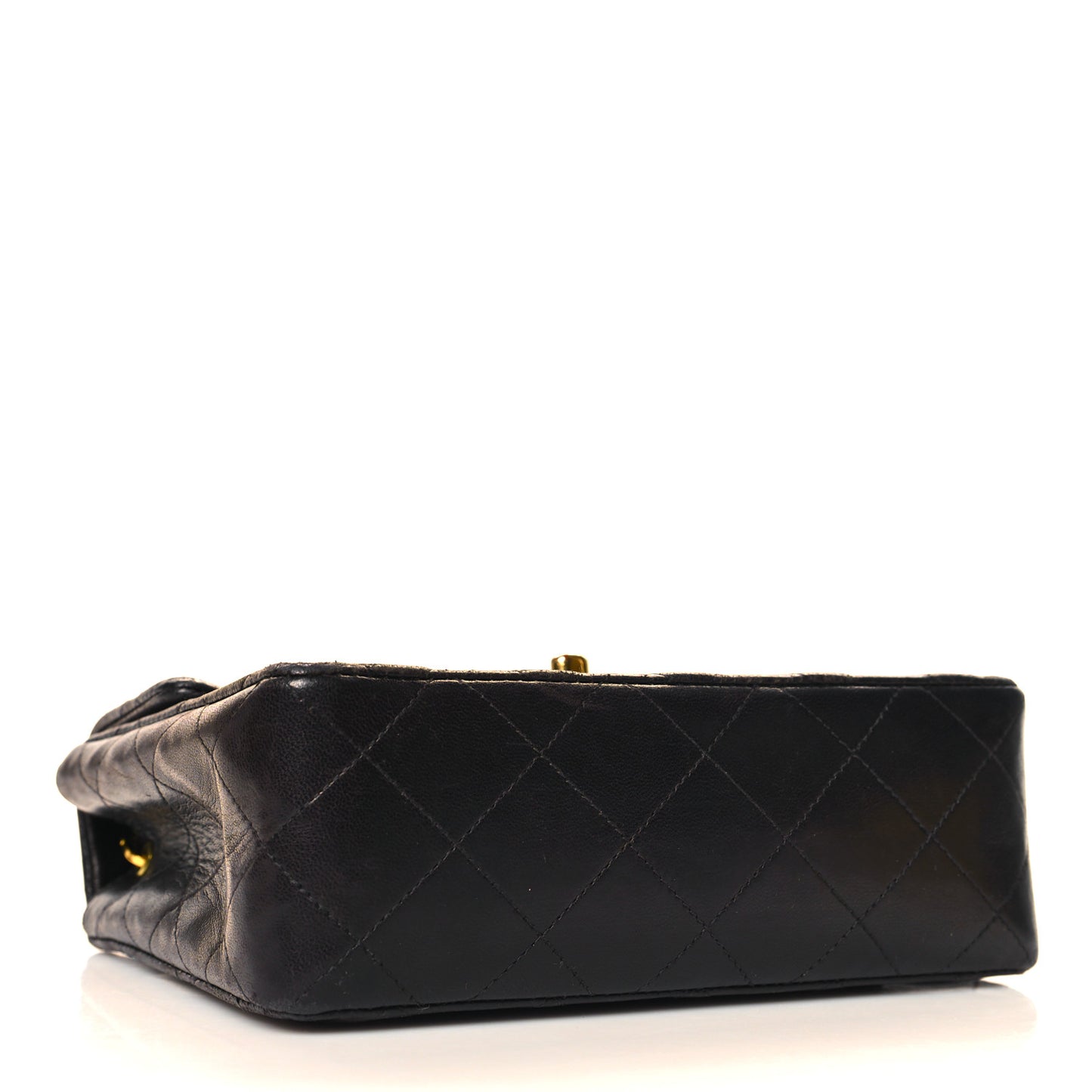 Lambskin Quilted Mini Square Flap Dark Brown