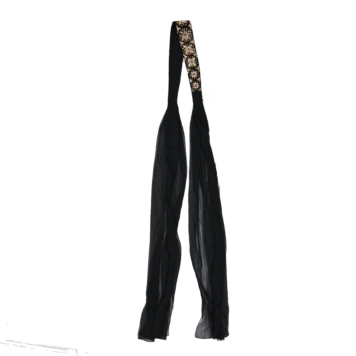 Chanel Crystal Embellished Sash Belt M Black 2 of 4