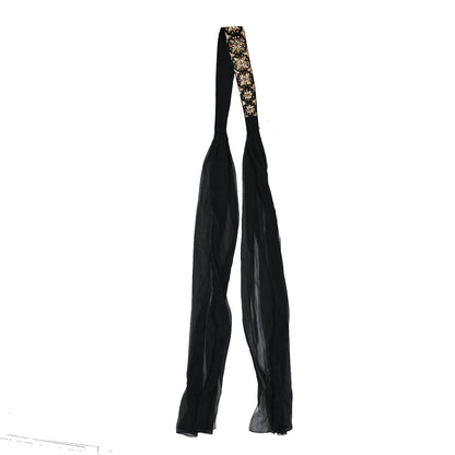 Chanel Crystal Embellished Sash Belt M Black 2 of 4