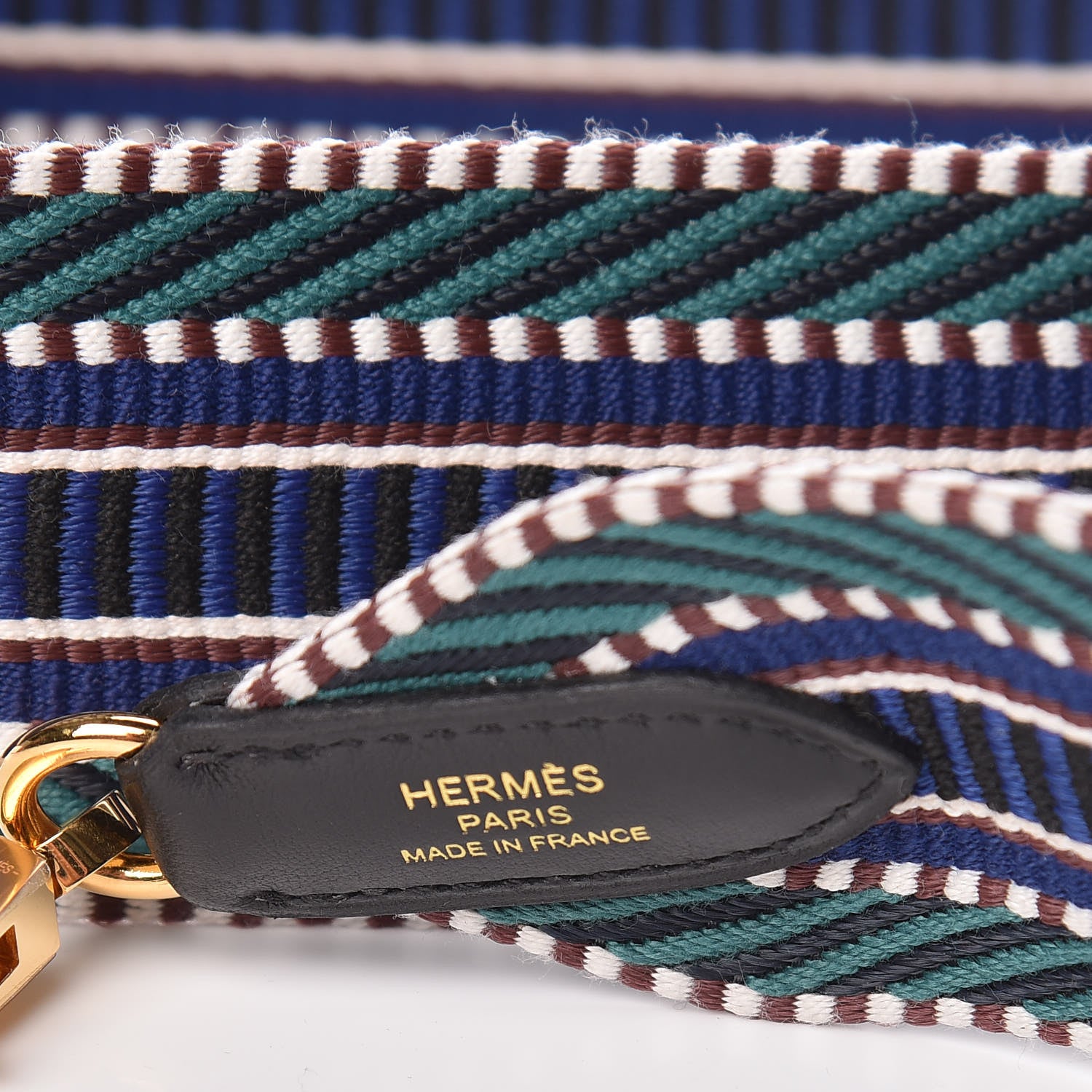 Hermes Toile Swift 50mm Sangle Cavale Shoulder Strap Malachite Bleu Electrique Black 3 of 5