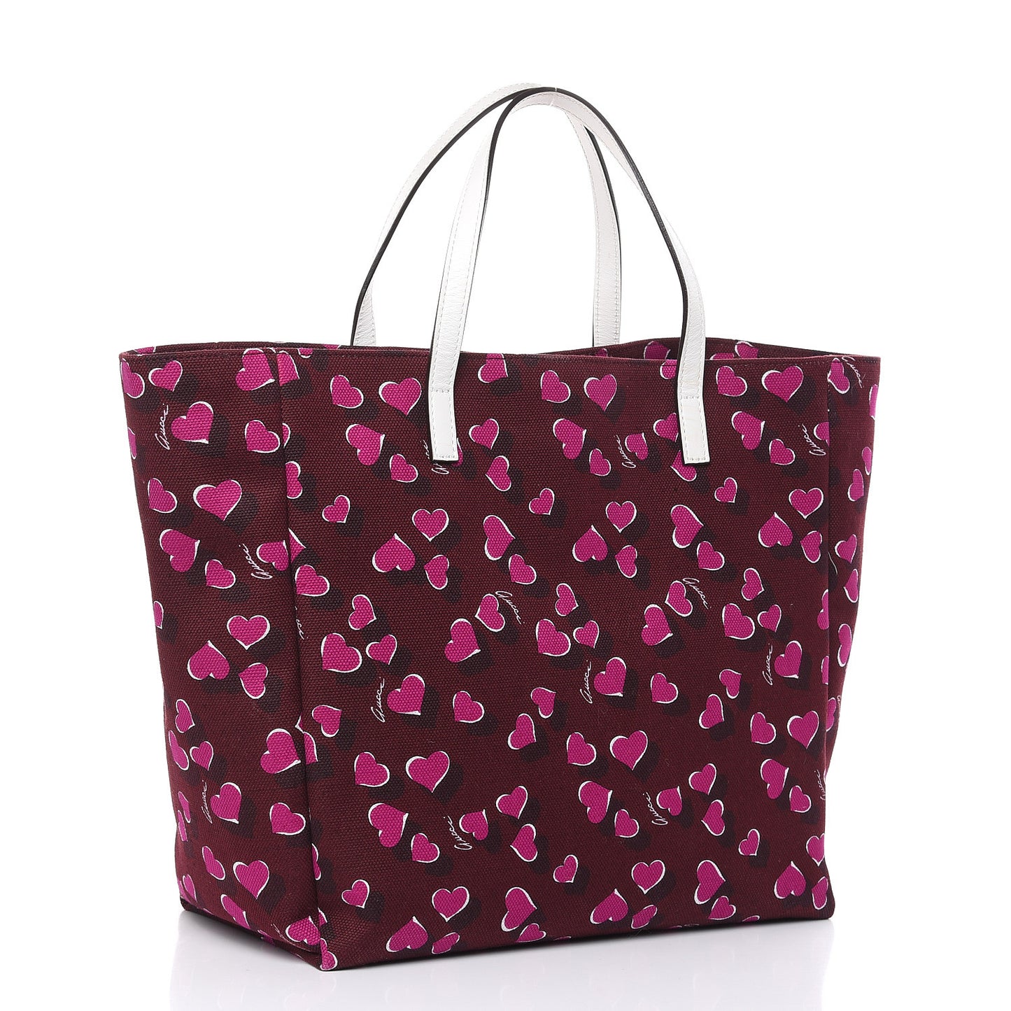 Canvas Heartbeat Print Medium Tote New Wine