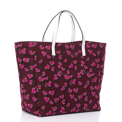 Gucci Canvas Heartbeat Print Medium Tote New Wine 3 of 11