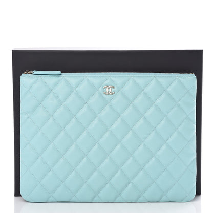 Chanel Caviar Quilted Medium Cosmetic Case Light Blue 8 of 8