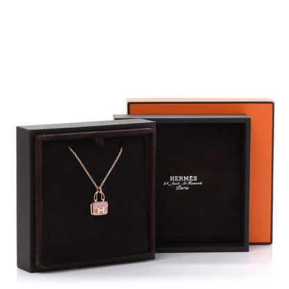 Hermes 18K Rose Gold Pink Sapphire Constance Amulettes Pendant Necklace 8 of 8