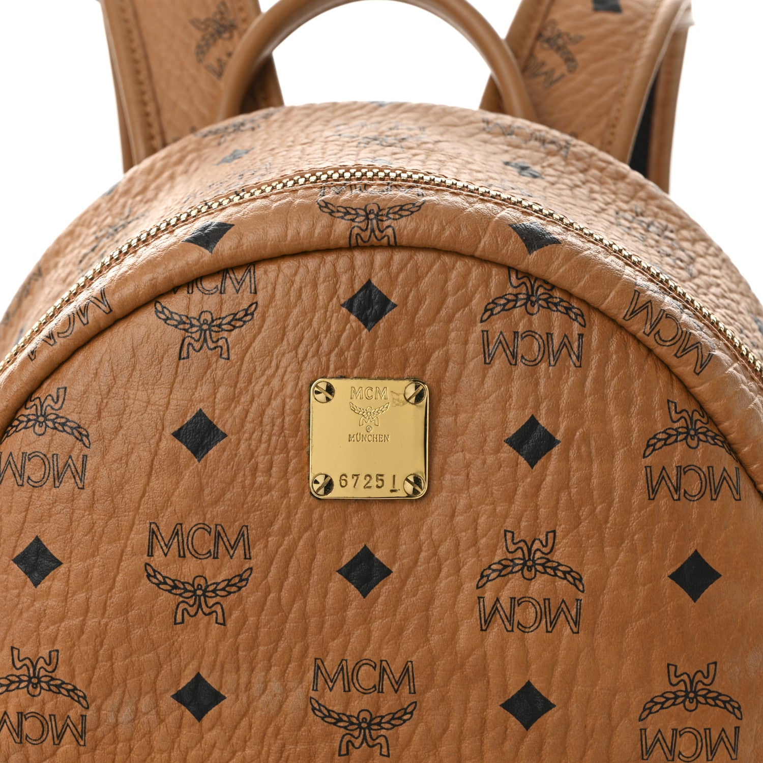 MCM Visetos Small Stark Rabbit Backpack Cognac 1766377 – FASHIONPHILE