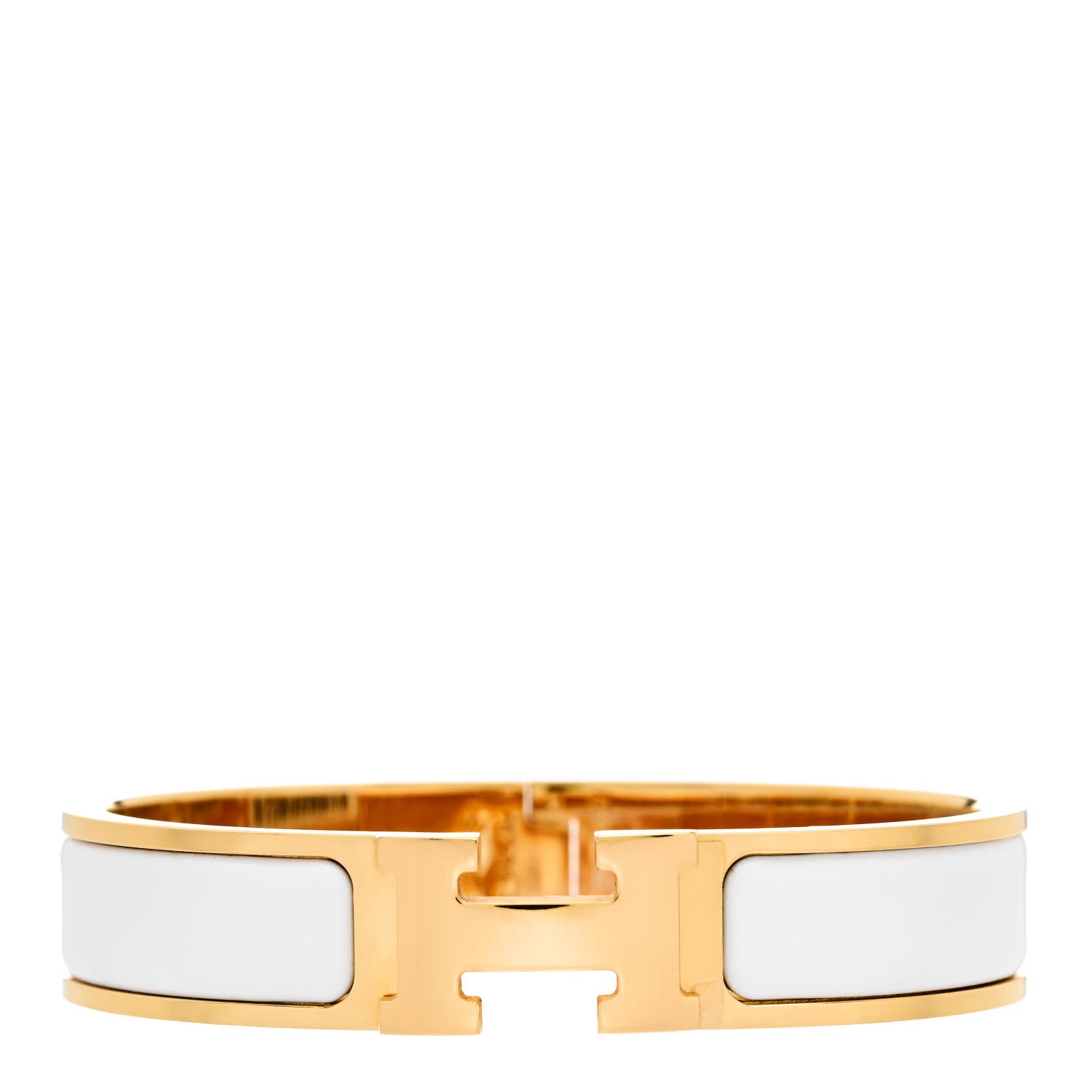 Hermes Enamel Narrow Clic Clac H Bracelet PM White 1 of 5
