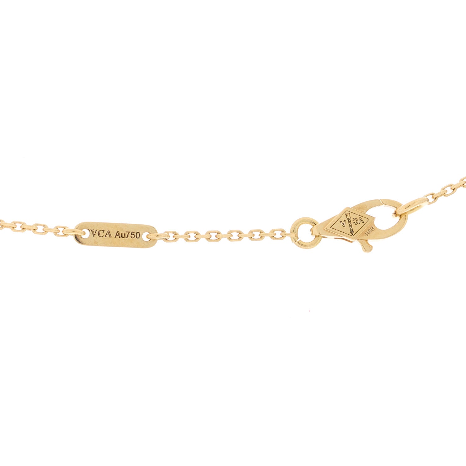 Van Cleef & Arpels 18K Yellow Gold Mother of Pearl Sweet Alhambra Pendant Necklace 5 of 5