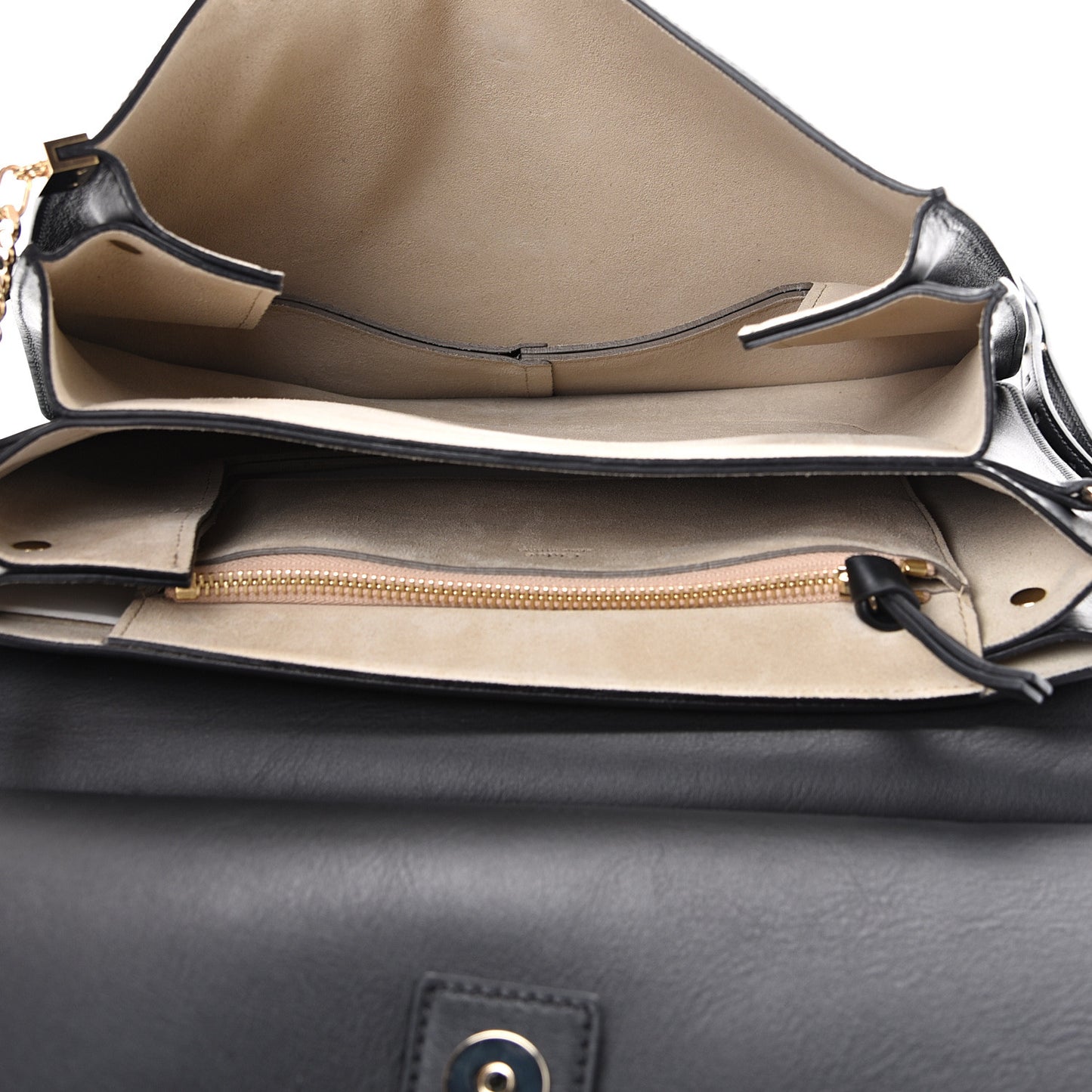 Suede Calfskin Medium Faye Shoulder Bag Black