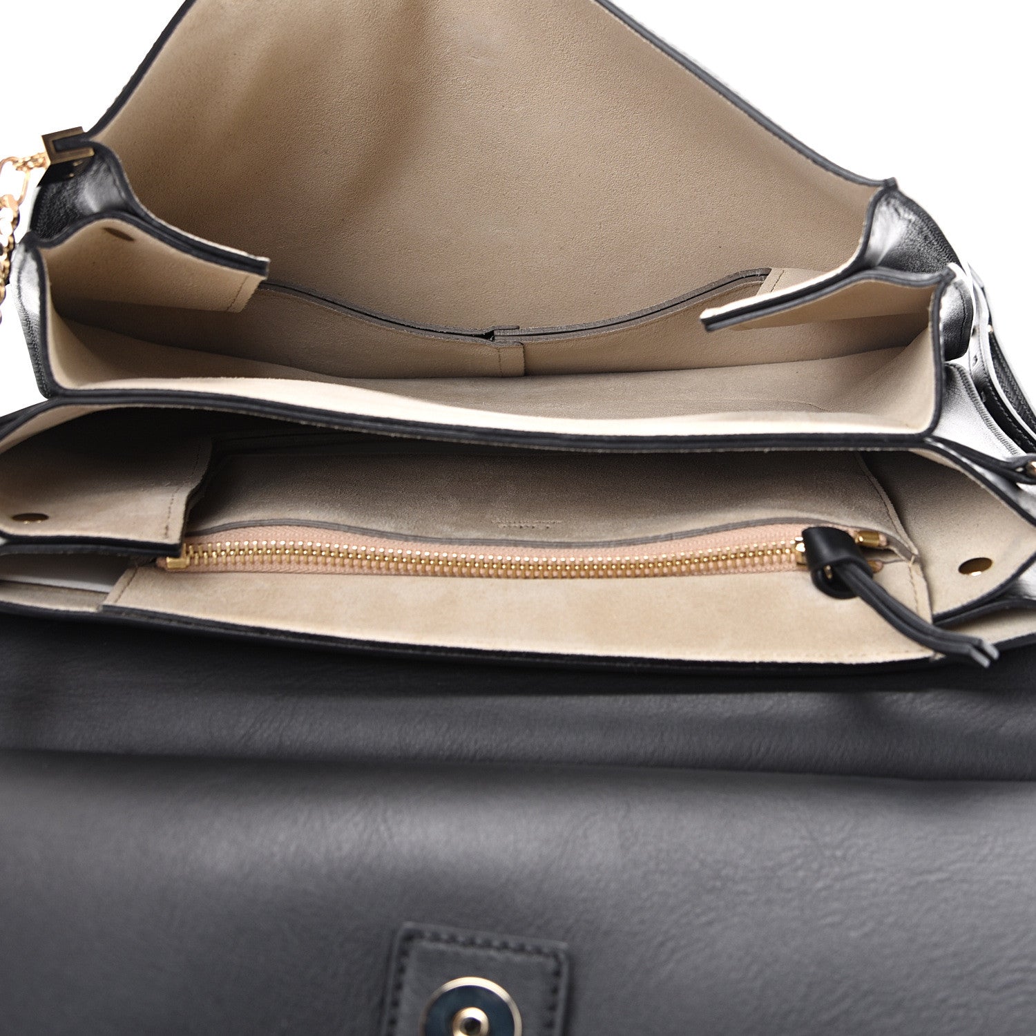 Chloe Suede Calfskin Medium Faye Shoulder Bag Black 4 of 14