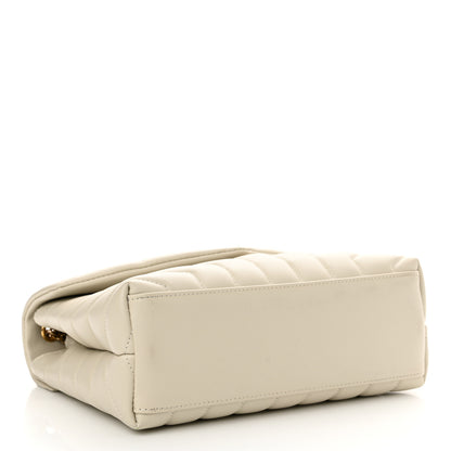 Saint Laurent Calfskin Y Quilted Monogram Small Loulou Chain Satchel Crema Soft 4 of 11