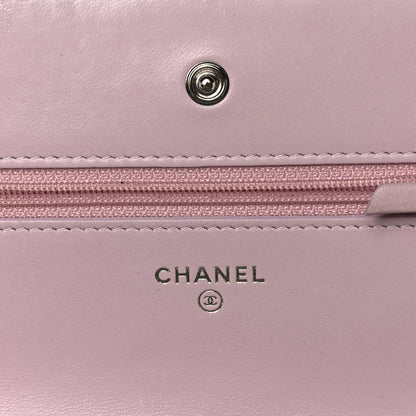 Chanel Lambskin Quilted Wallet On Chain WOC Light Pink 6 of 9