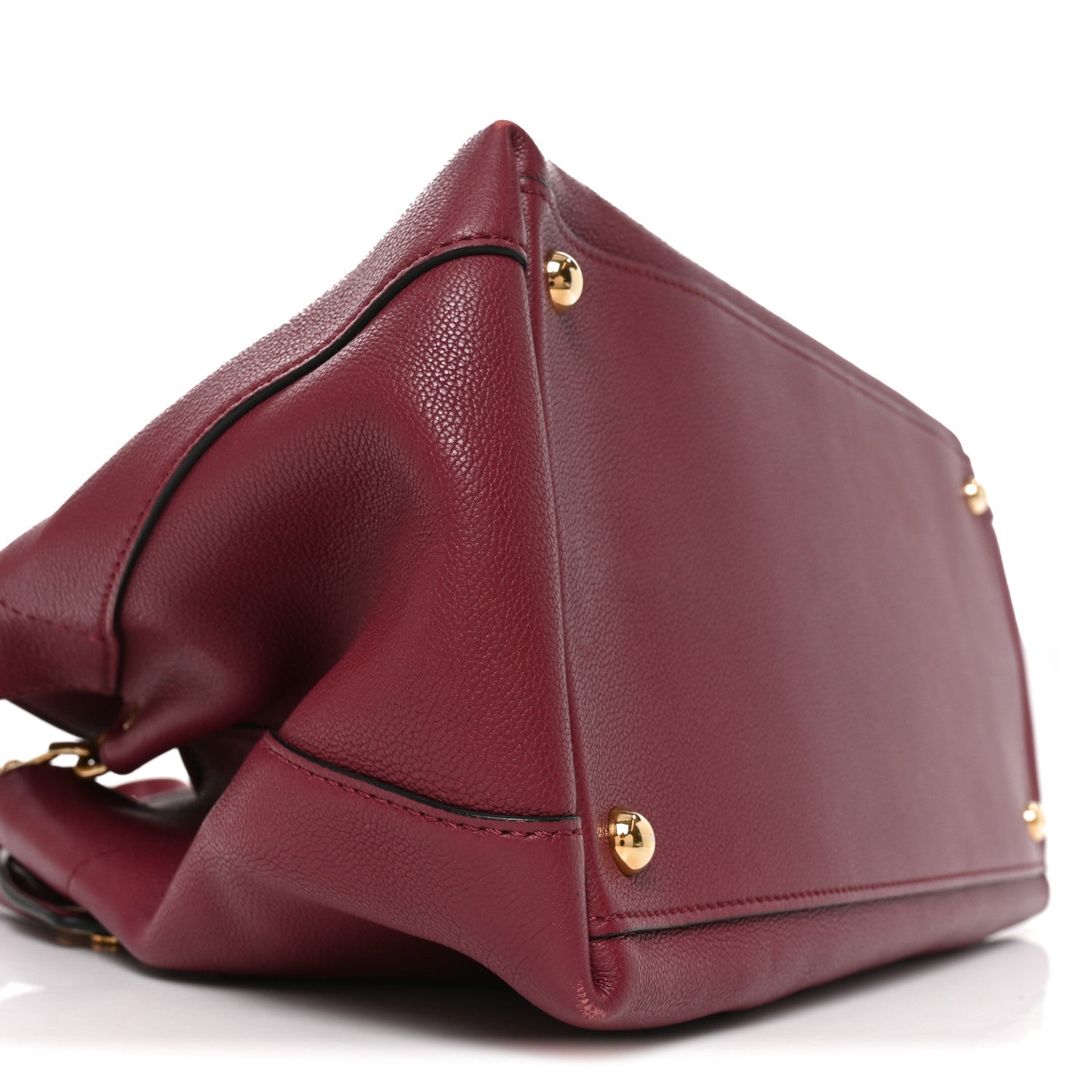 Burberry Grainy Calfskin Medium Milton Satchel Burgundy Red 8 of 9