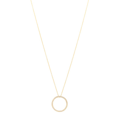 Roberto Coin 18K Yellow Gold Diamond Medium Tiny Treasures Circle Pendant Necklace 1 of 5