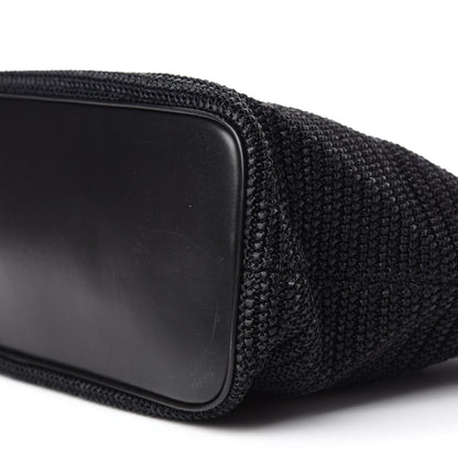 Saint Laurent Calfskin Raffia Medium Shopper Tote Black 7 of 10