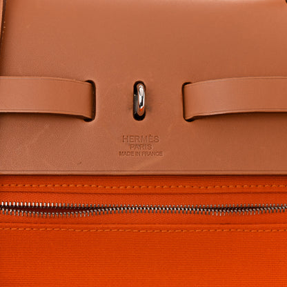 Hermes Vache Hunter Toile Herbag Zip 39 MM Orange Natural 7 of 12