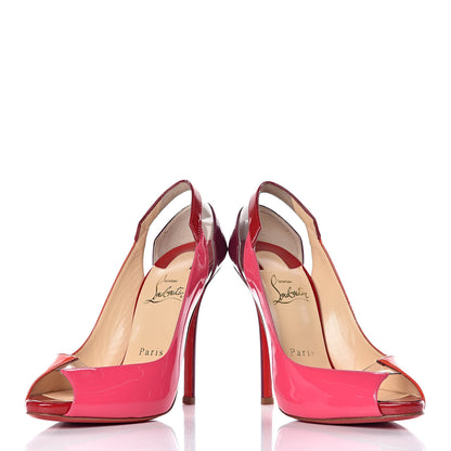 Christian Louboutin Patent PVC Technicatina 120 Platform Peep Toe Pumps 36.5 Multicolor 6 of 11