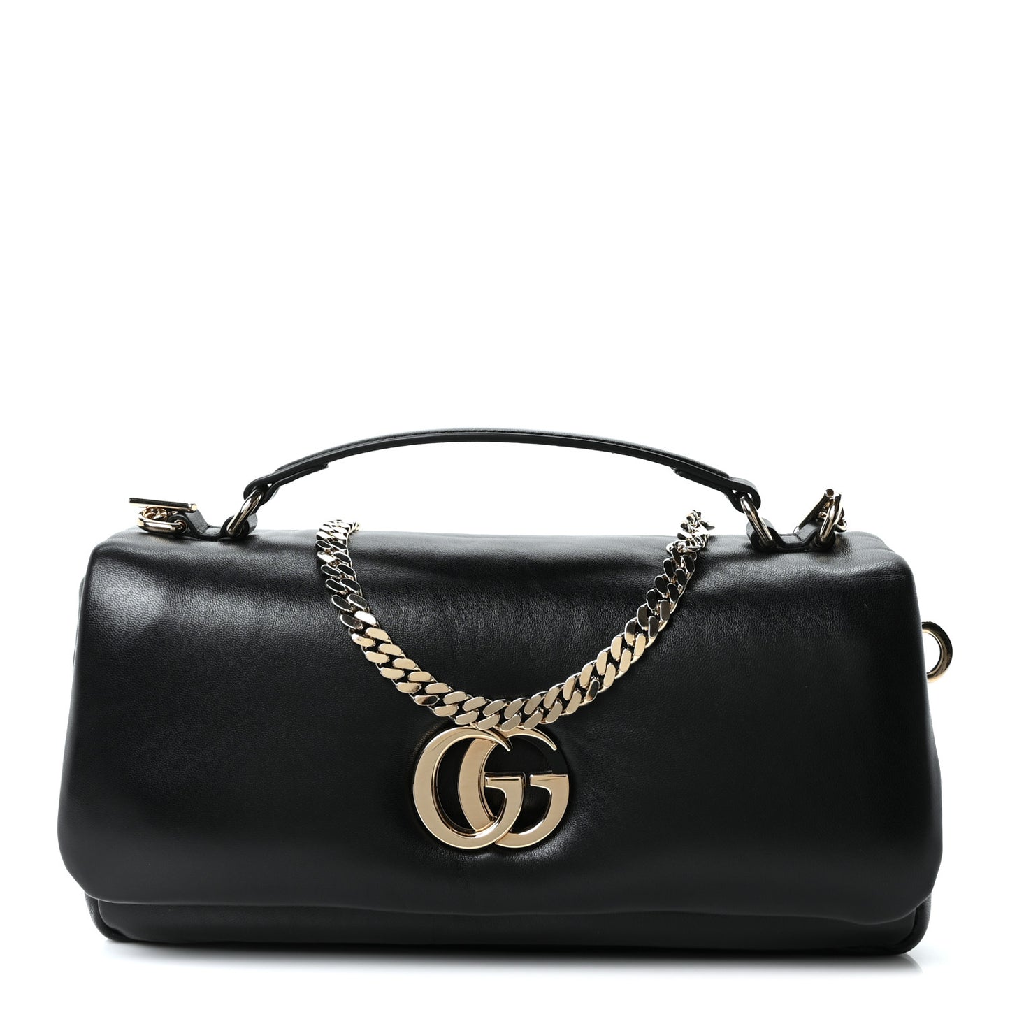 Lambskin Mini GG Milano Top Handle Shoulder Bag Black