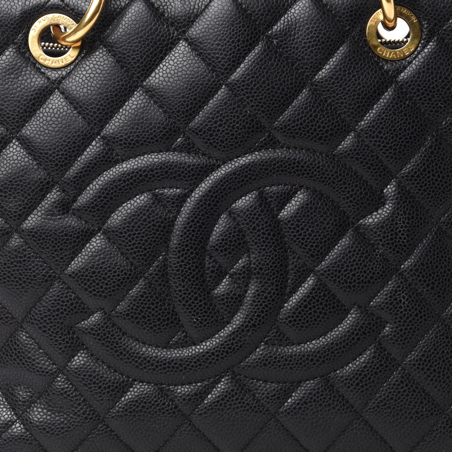 Caviar Quilted Grand Shopping Tote GST Black