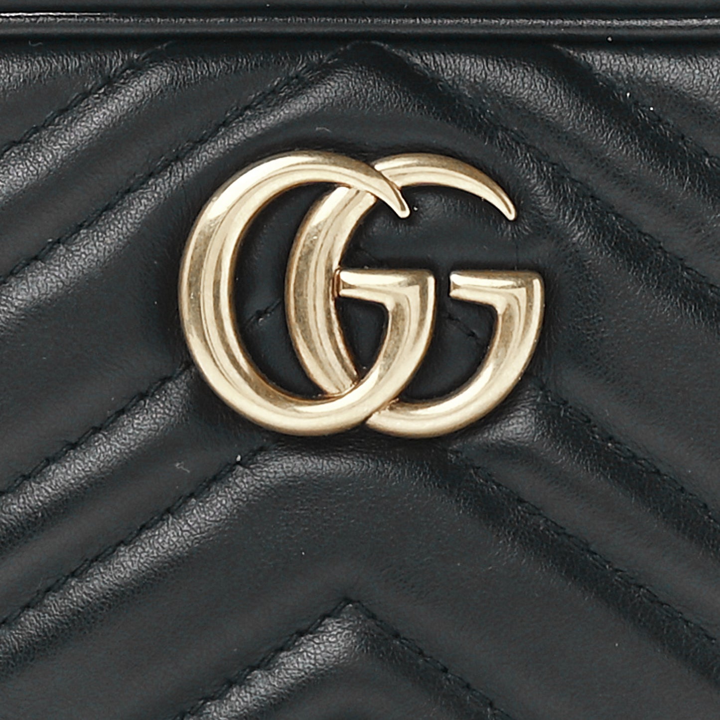Calfskin Matelasse Mini GG Marmont Chain Shoulder Bag Black
