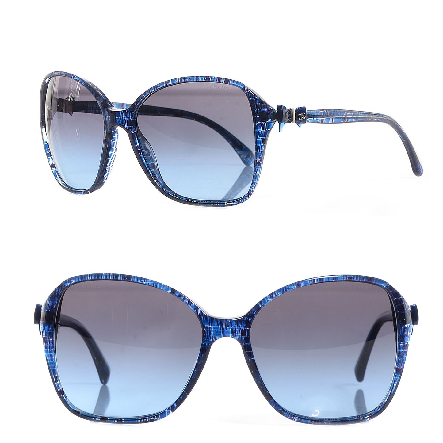 CC Tweed Effect Bow Sunglasses 5205 Blue
