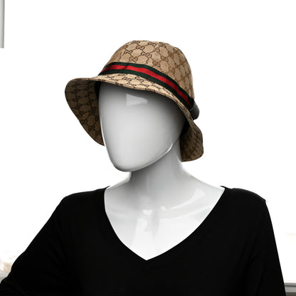 Gucci GG Monogram Web Bucket Hat XL Brown 2 of 9