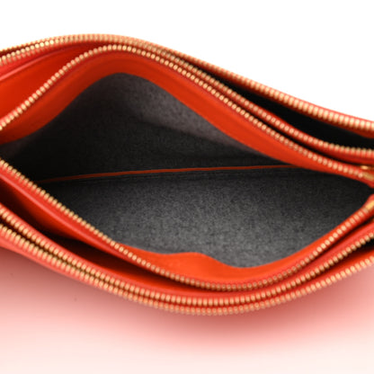Celine Lambskin Large Trio Crossbody Bag Orange 5 of 9