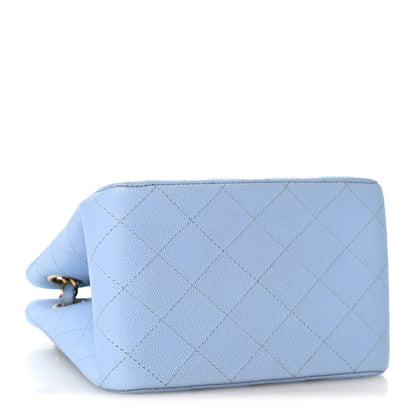 Chanel Caviar Quilted Mini Bucket Bag Blue 4 of 14