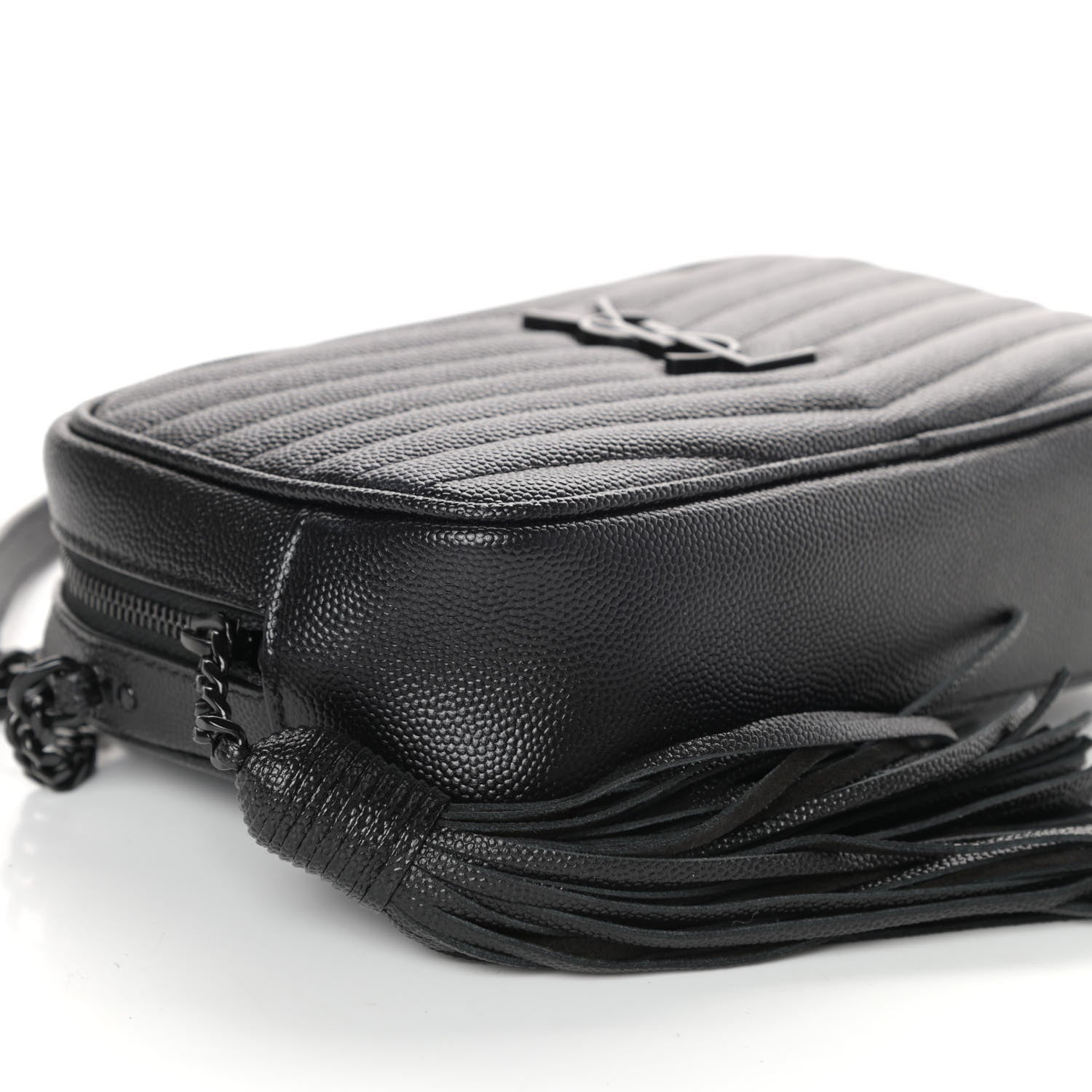 Saint Laurent Grain De Poudre Matelasse Monogram Mini Lou Camera Bag Black 8 of 9