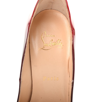 Christian Louboutin Patent Degrade Hot Chick 130 Pumps 38 Black Red 7 of 9