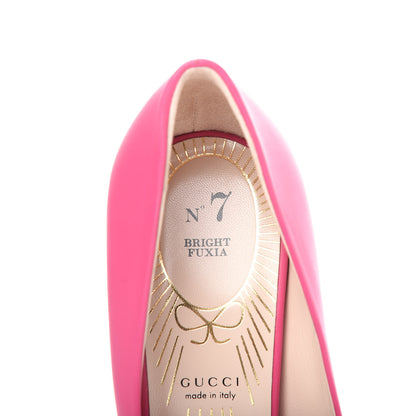 Gucci Nappa Bow High Heel Pumps 35 Bright Fuxia 8 of 11
