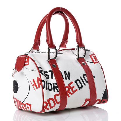 Christian Dior Canvas Hardcore Pierced Boston Black Red White 3 of 15