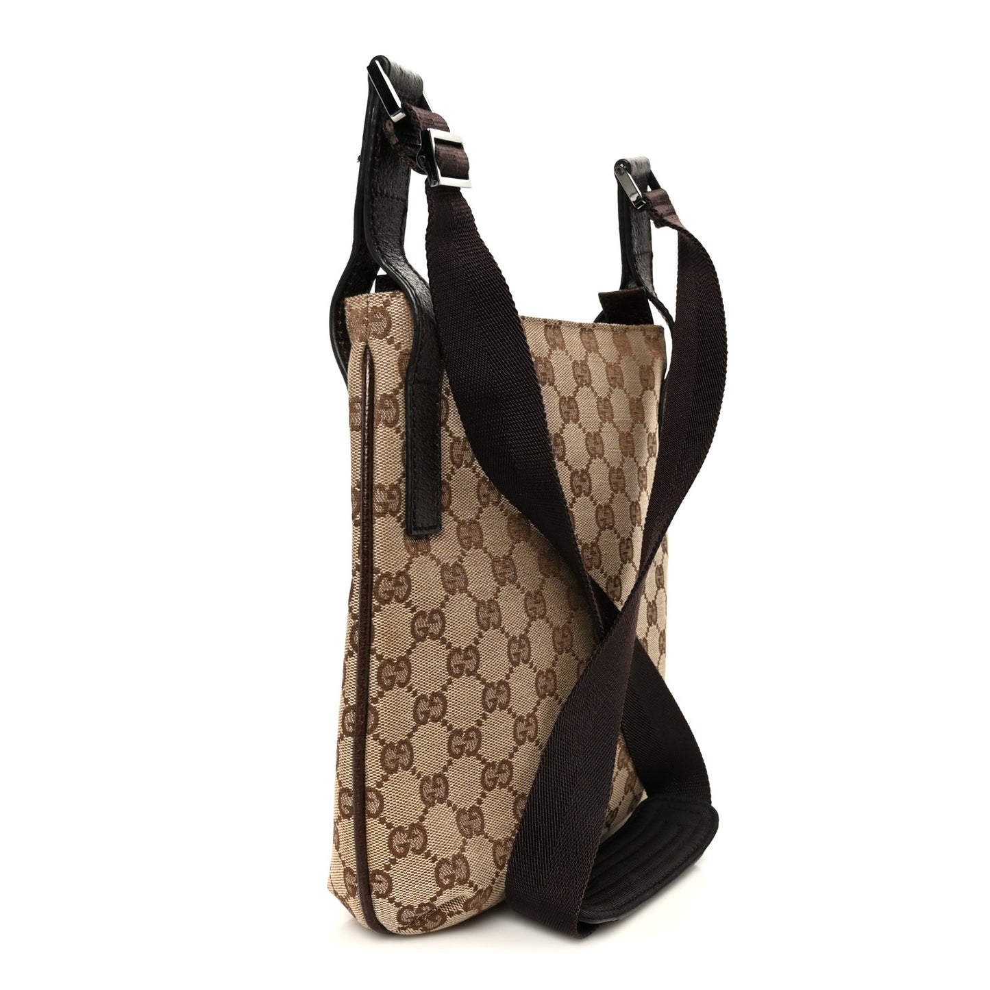 Monogram Flat Messenger Bag Dark Brown