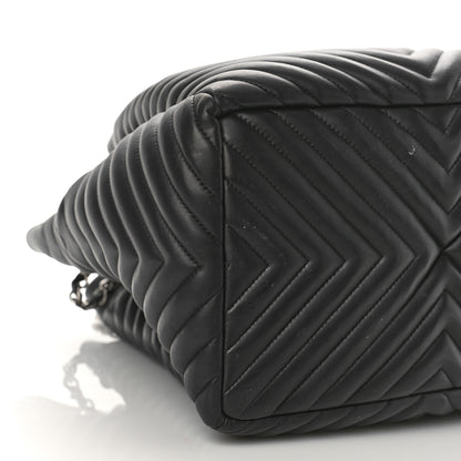 Chanel Lambskin Chevron Large Urban Spirit Drawstring Bag Black 9 of 11