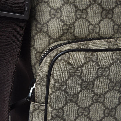 Gucci GG Supreme Monogram Large Interlocking G Double Buckle Backpack Dark Brown 9 of 12