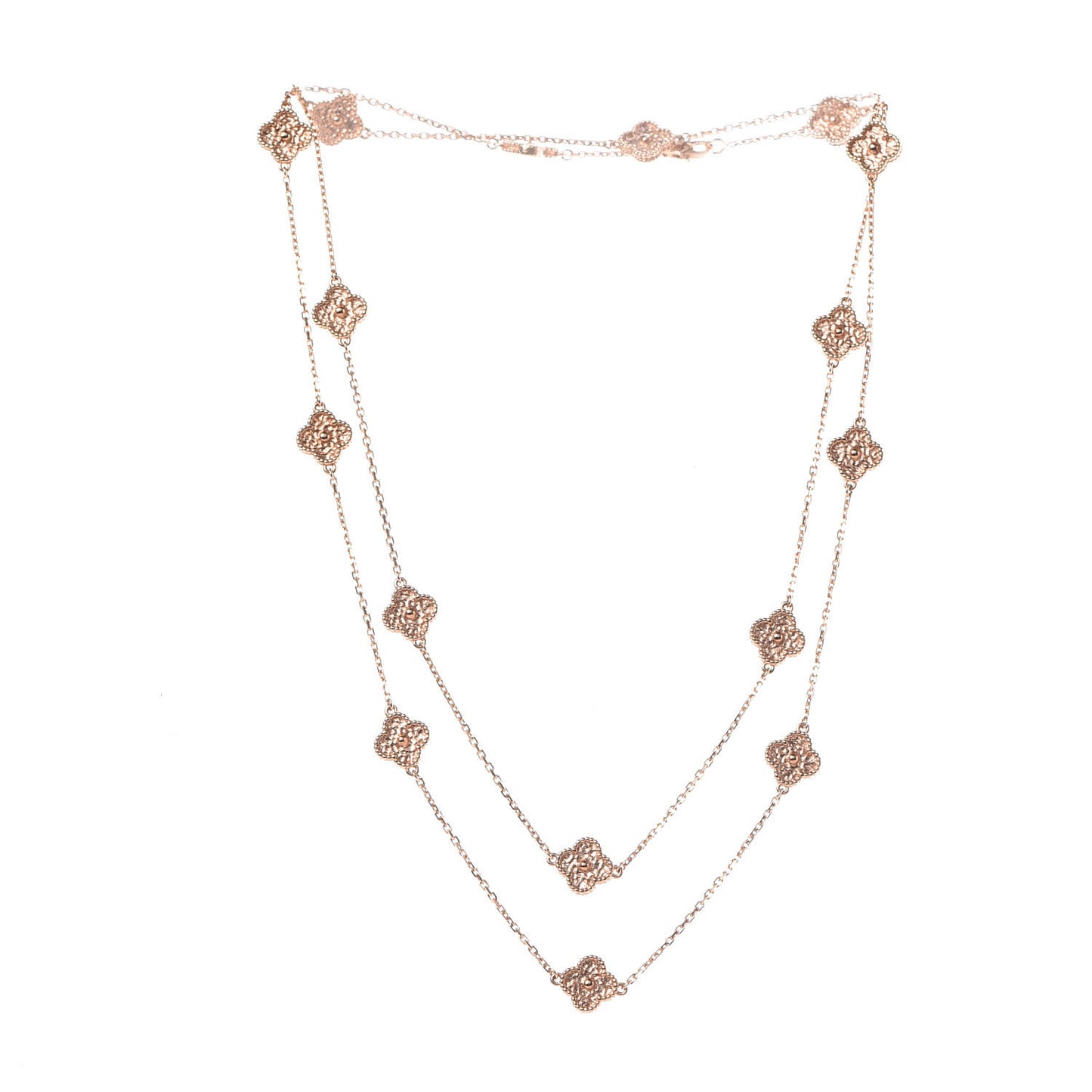 18K Rose Gold 16 Motifs Sweet Alhambra Necklace