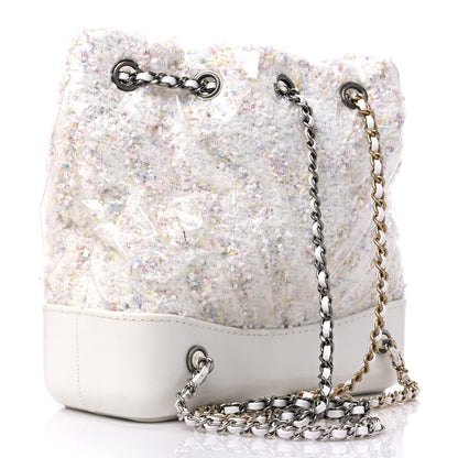 Chanel Tweed PVC Quilted Small Gabrielle Backpack White 3 of 10