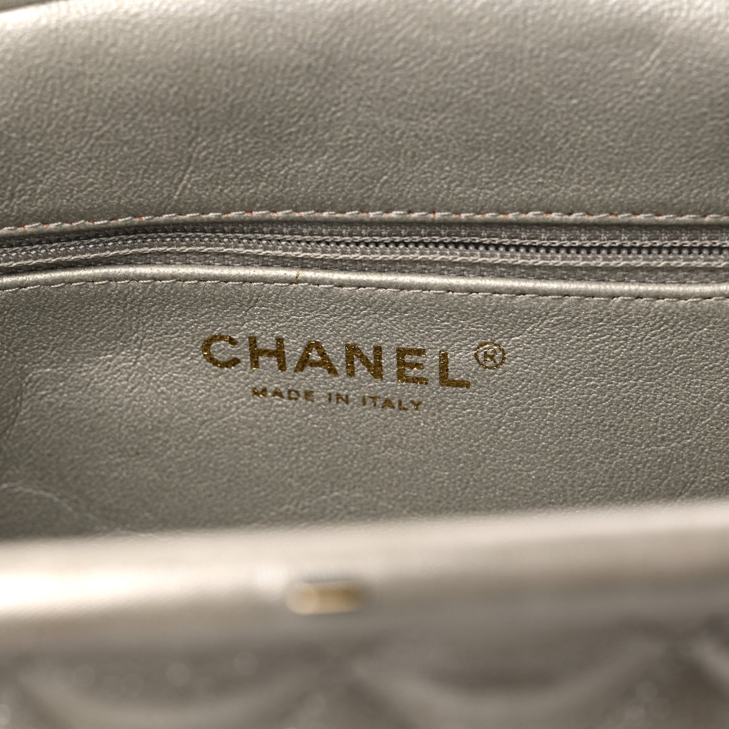 Metallic Calfskin Quilted Timeless Clutch Gold