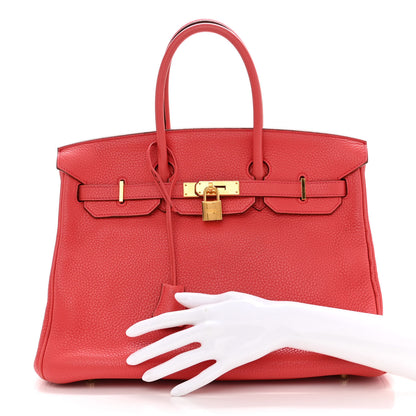 Hermes Taurillon Clemence Birkin 35 Rose Jaipur 2 of 13