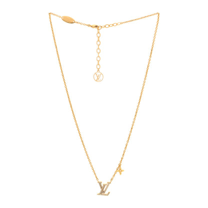 Louis Vuitton Metal Crystal LV Iconic Necklace Gold 3 of 4
