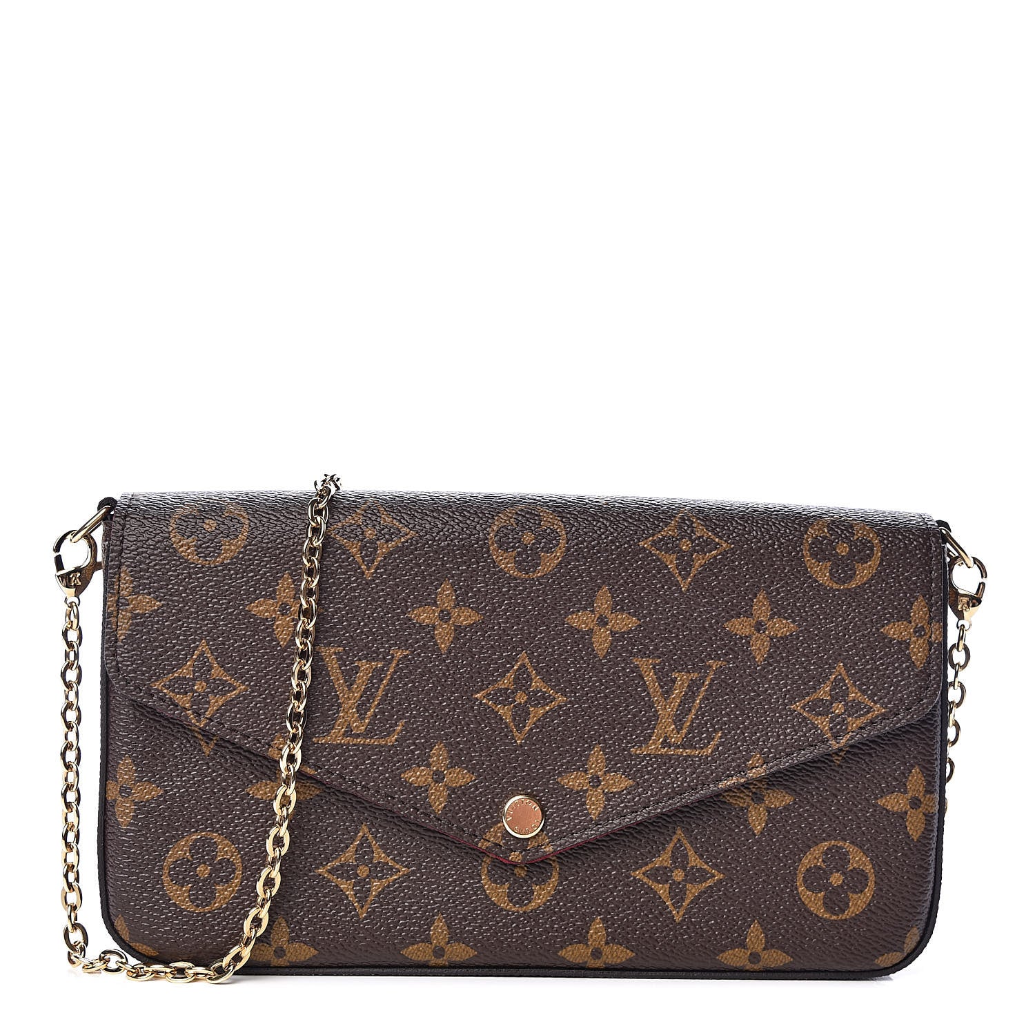 Louis Vuitton Monogram Pochette Felicie Chain Wallet Fuchsia 1 of 10