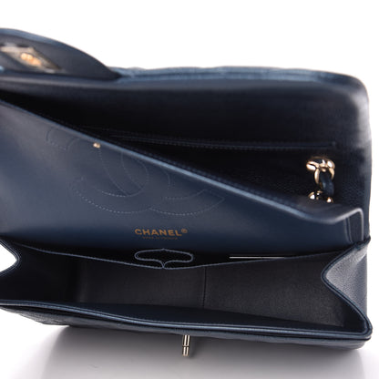 Chanel Iridescent Caviar Quilted Jumbo Double Flap Dark Blue 5 of 11