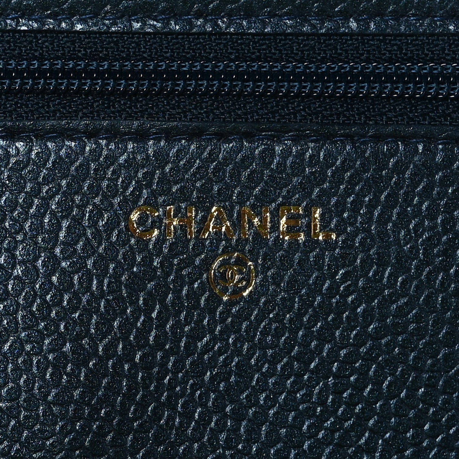 Chanel Iridescent Caviar Quilted Wallet on Chain WOC Blue 6 of 9