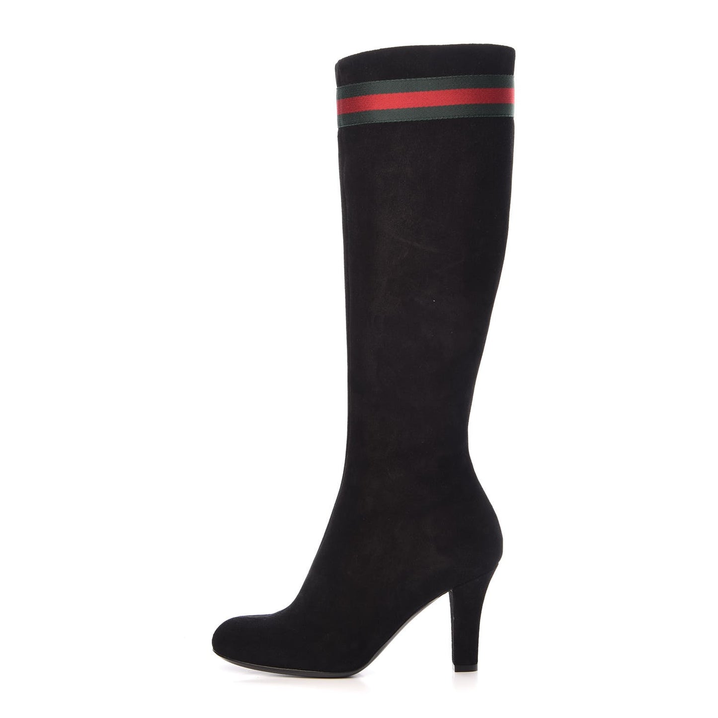 Suede Knee High Web Boots 36.5 Black