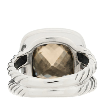 David Yurman Sterling Silver Diamond Smoky Quartz 11mm Albion Ring 49 4.75 4 of 5