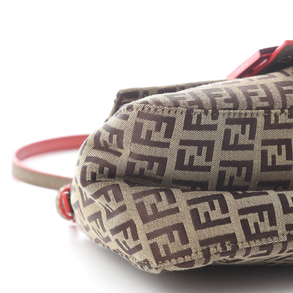 Fendi Zucchino Vitello Elite Enamel Mini Forever Mama Baguette Mogano Panna Rosso 7 of 8