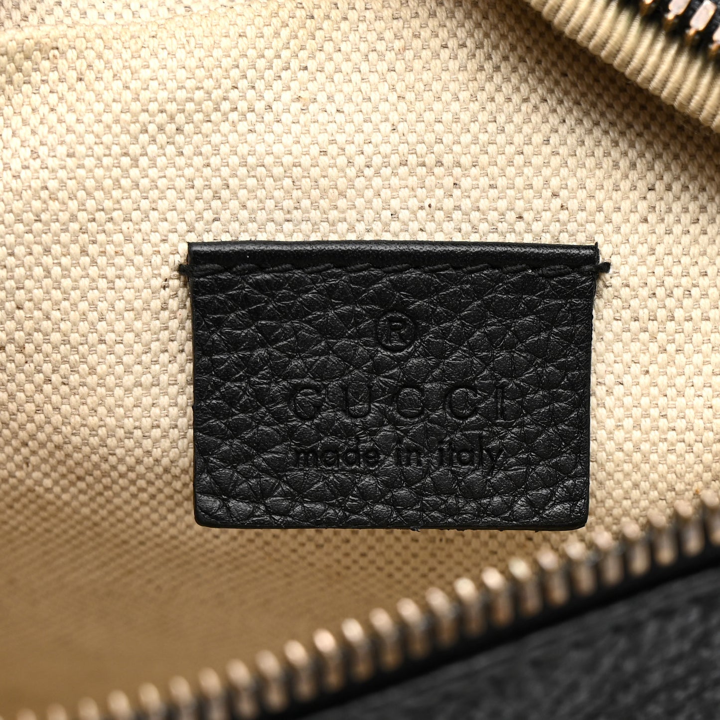 Grained Calfskin Small Logo Belt Bag Black