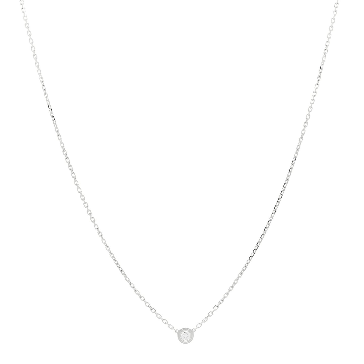 18K White Gold Diamond XS D'Amour Pendant Necklace