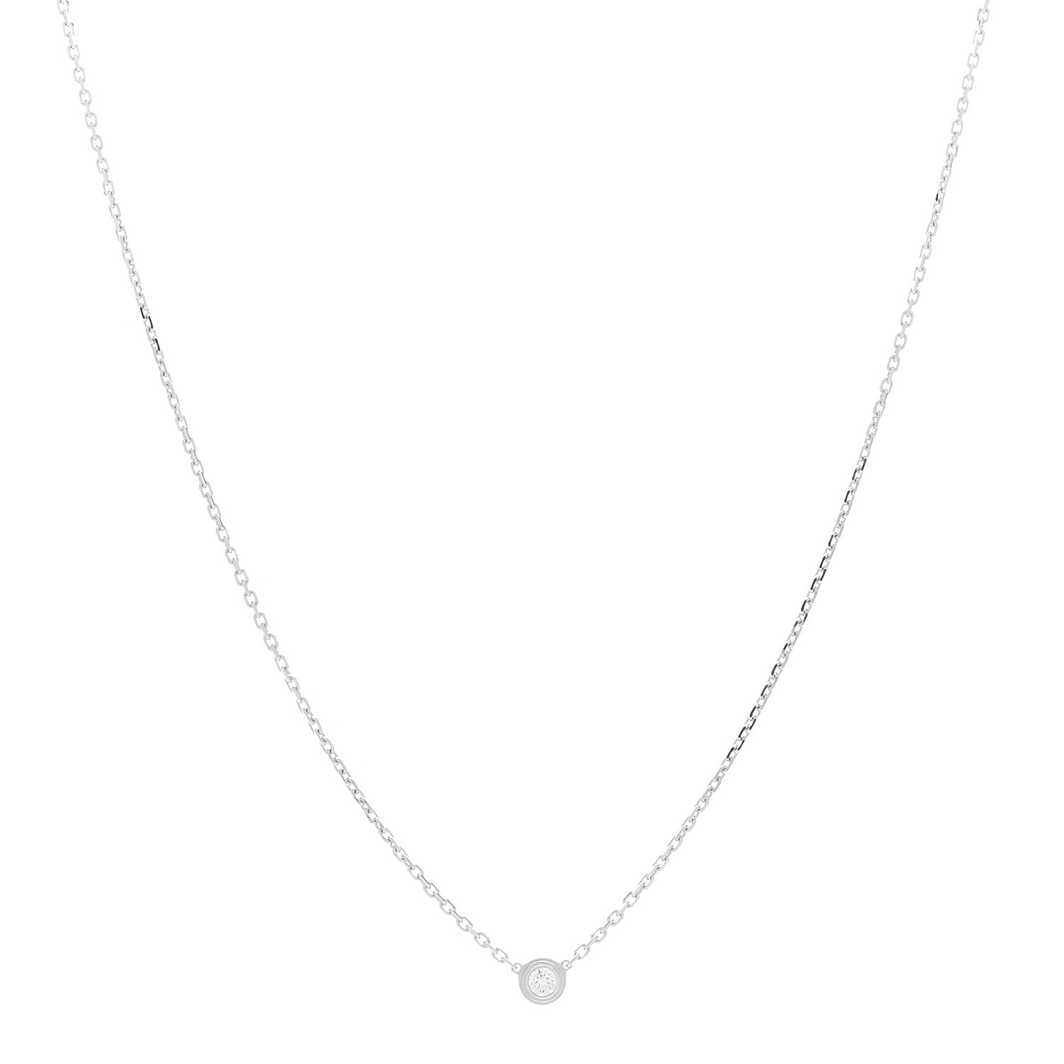 Cartier 18K White Gold Diamond XS D'Amour Pendant Necklace 1 of 3