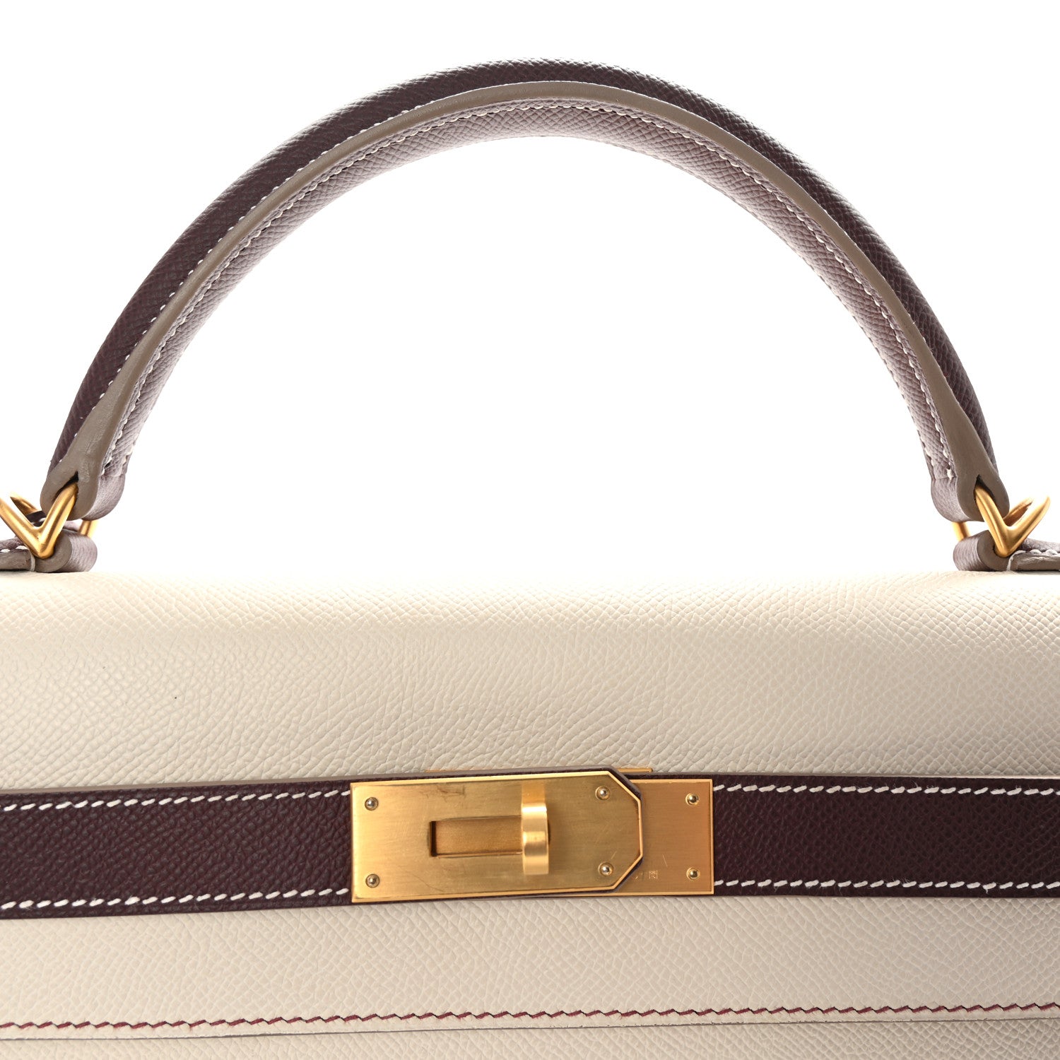 Hermes Epsom Bi-Color Horseshoe Kelly Sellier 40 Craie Rouge Sellier 8 of 10