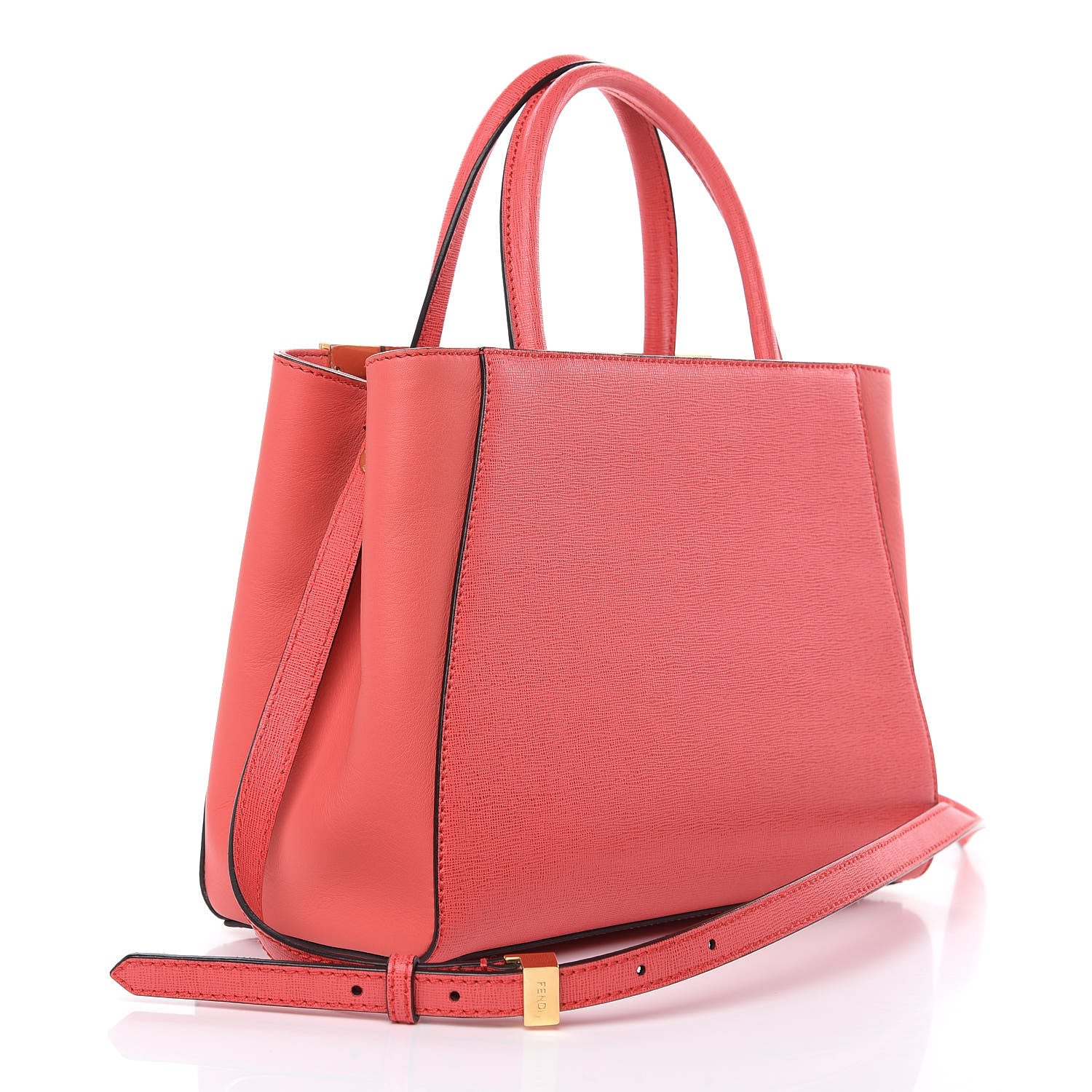 Fendi Vitello Elite Flamingo Petite 2Jours Tote Rosa Exstasy 3 of 11